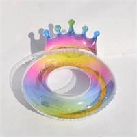 Summer Party Outdoor Water Toys Hot Sale Inflatable Pool Floats Glitter Swim Ring with Colorful Tube 2