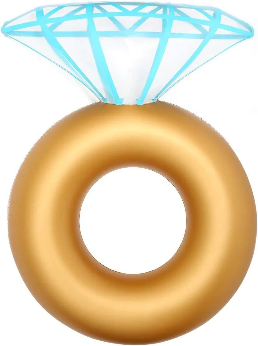 Factory Direct Inflatable Water Diamond Swim Golden Diamond Ring Floating Ring Underarm Swim Ring 1