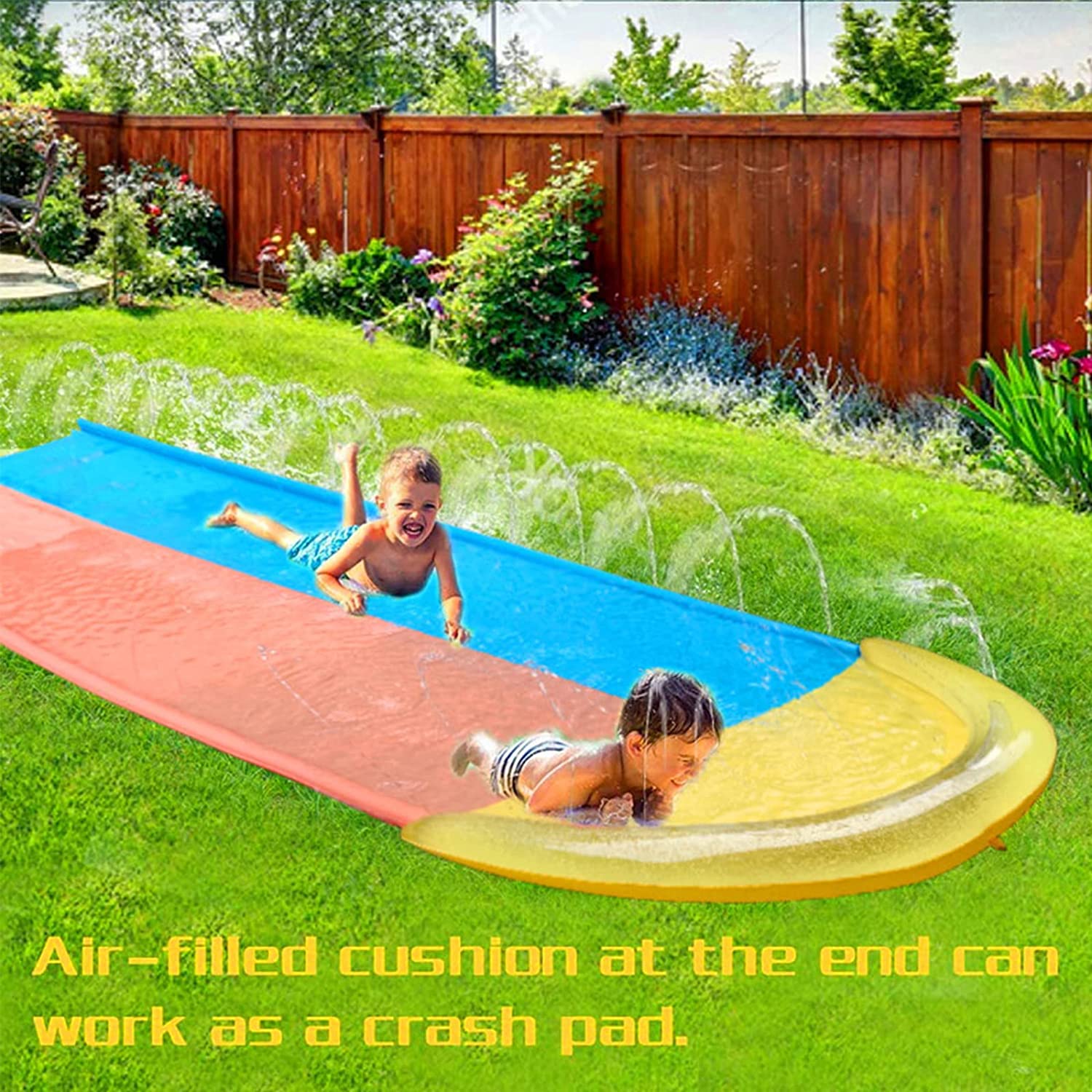 Double Racer Water Slip Slide Inflatable Outdoor Backyard For Kids Adults Garden Racing 2 Person Water Slides Mat water lanes 6