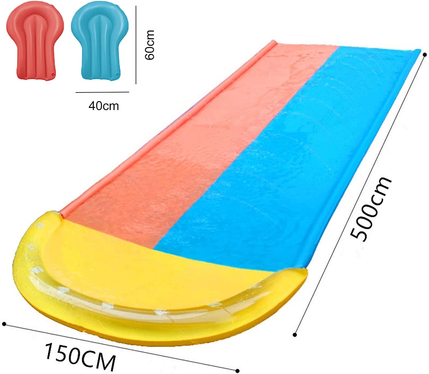 Double Racer Water Slip Slide Inflatable Outdoor Backyard For Kids Adults Garden Racing 2 Person Water Slides Mat water lanes 4