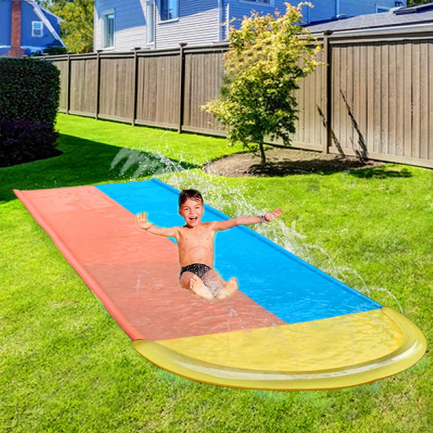 Double Racer Water Slip Slide Inflatable Outdoor Backyard For Kids Adults Garden Racing 2 Person Water Slides Mat water lanes 2