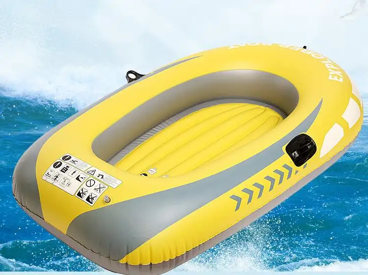 Petit bateau gonflable pour deux personnes, bateau de rafting, bateau de pêche gonflable avec pompe à main pour adultes et enfants 2