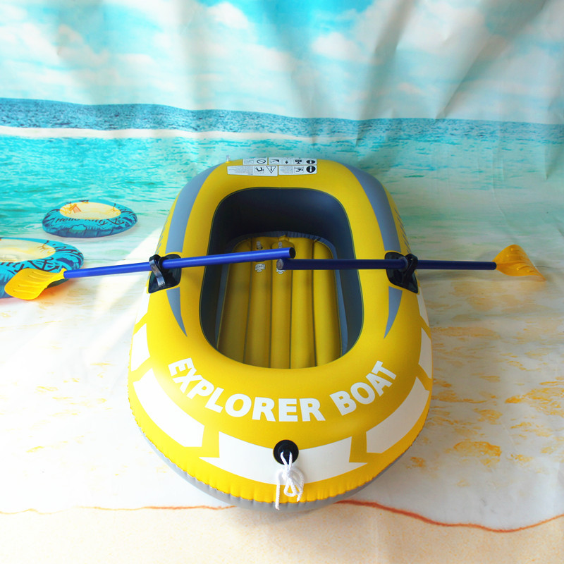 Petit bateau gonflable pour deux personnes, bateau de rafting, bateau de pêche gonflable avec pompe à main pour adultes et enfants 5