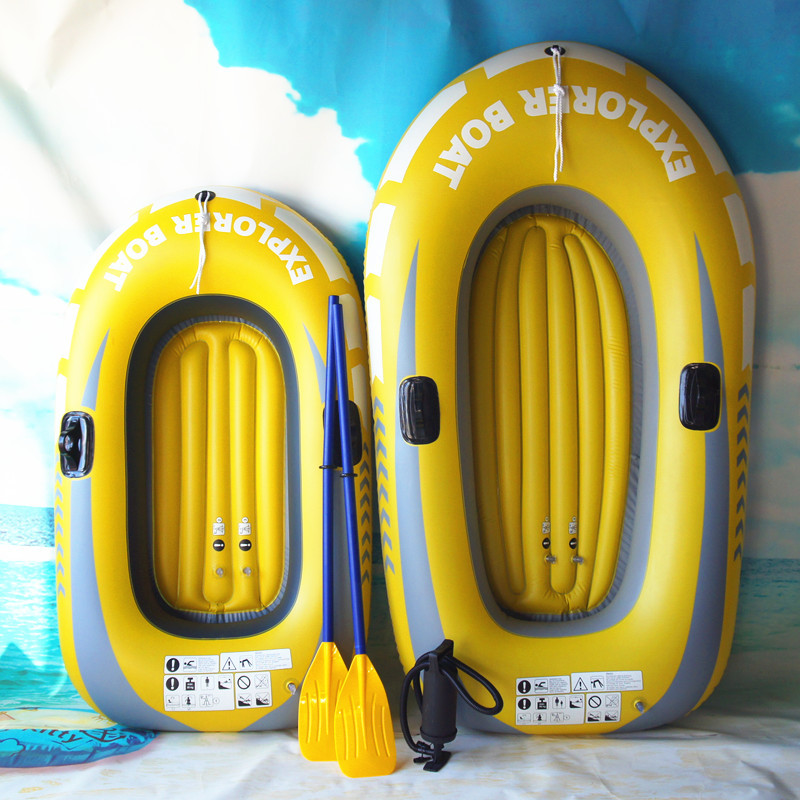 Petit bateau gonflable pour deux personnes, bateau de rafting, bateau de pêche gonflable avec pompe à main pour adultes et enfants 4