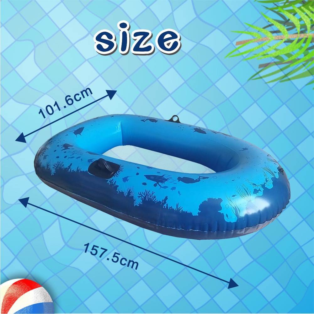 Inflatable Boat for Swimming Pool Lake Clear Bottom Inflatable Raft for Kids and Adults with 2 handles 3