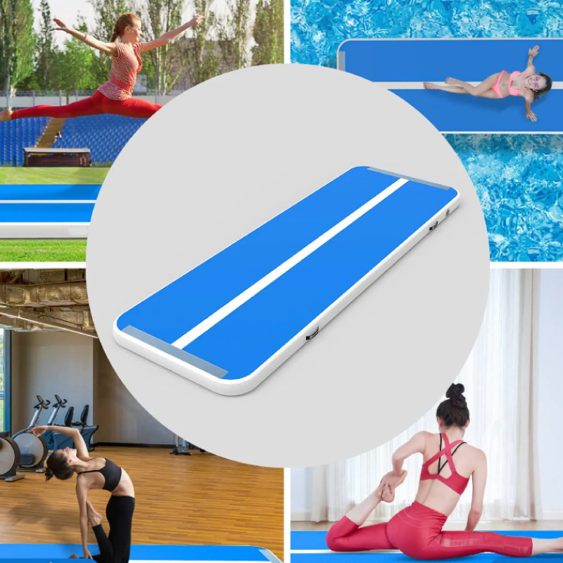 Colchoneta inflable de PVC para gimnasia, 3 m, 6 m, antideslizante, para taekwondo, salto mortal, cojín de aire de 20 cm, para artes marciales, danza, yoga, práctica de volteretas. 3