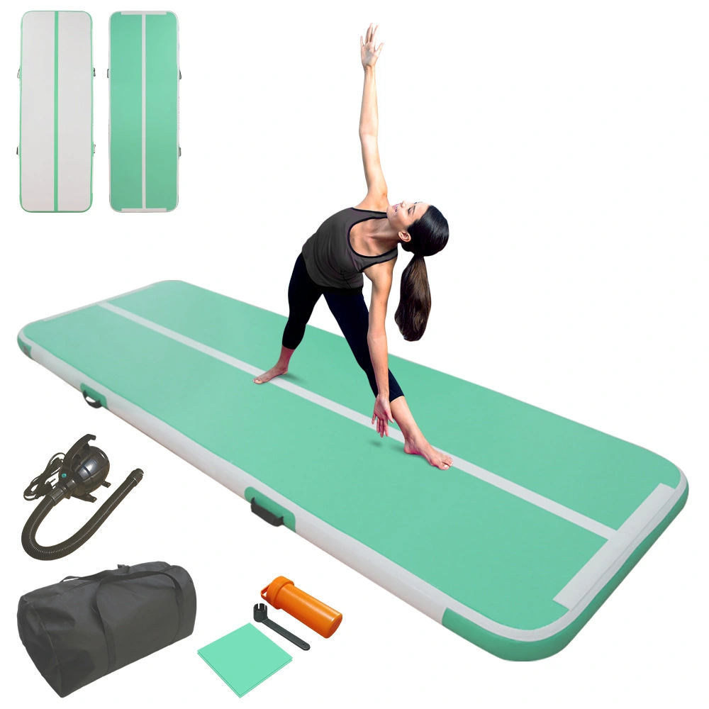 Wholesale AirTrack China Factory Air Floor 6m Mattress Gym Tumble Jumping Mat Gymnastics Inflatable Air Track For Playground 1