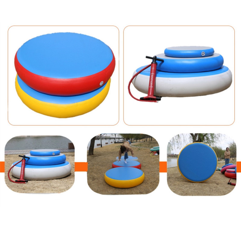 DWF Material Redondo Dobrável Airspot Pole Dance Yoga Exercício Air Track Airtrack Mat Mini Inflável Ginástica Air Spots 4