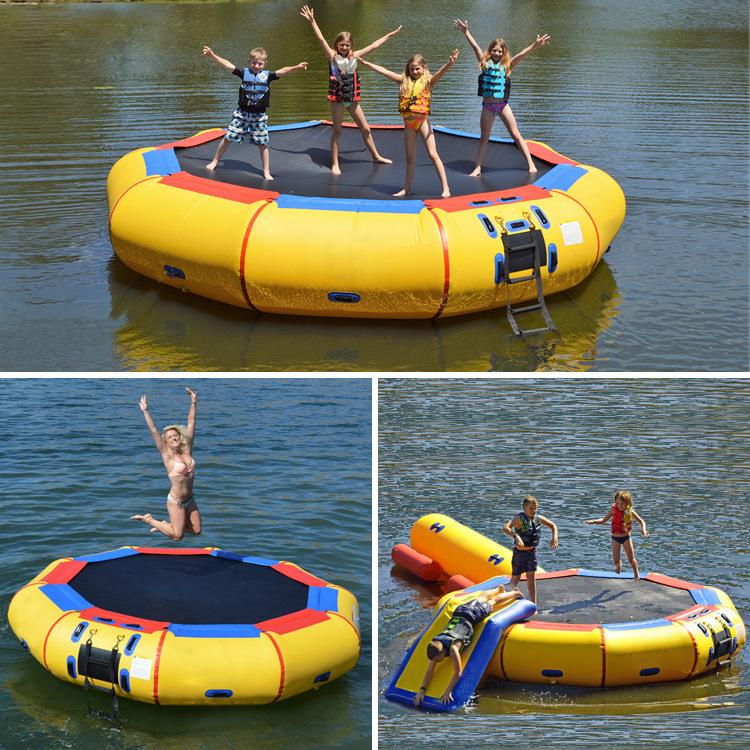 Trampolino gonfiabile per acqua da esterno, piattaforma per nuoto in mare, piattaforma per salti e rimbalzi per adulti, per sport acquatici 4