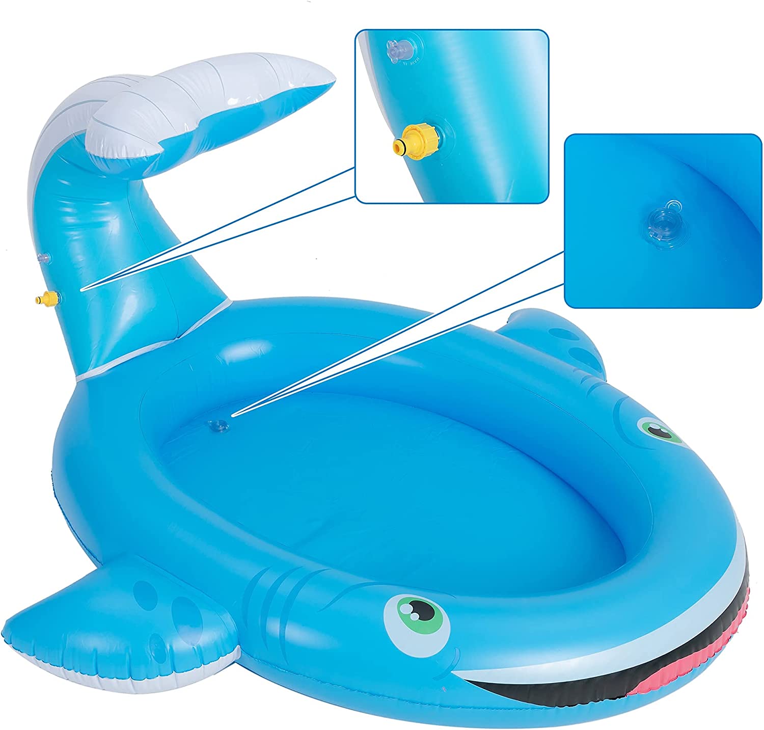 Materassino gonfiabile con sistema di irrigazione per bambini, per attività estive, giochi d&39;acqua, piscina con sistema di irrigazione per giochi all&39;aperto 5
