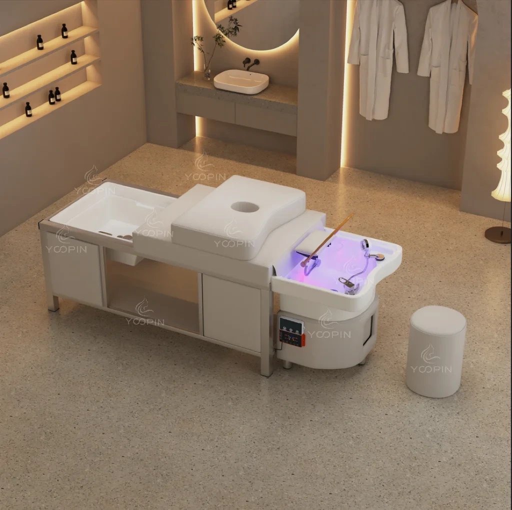 Cama de champú para masajes Thai Head Spa con circulación de agua 1