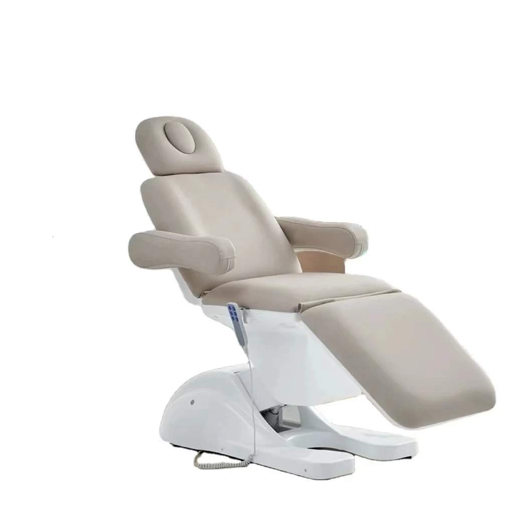 Mesa de masaje de esteticista Beige, salón moderno, muebles de salón de belleza, cama de pestañas, Spa eléctrico cosmético, cama de masaje Facial de belleza 1