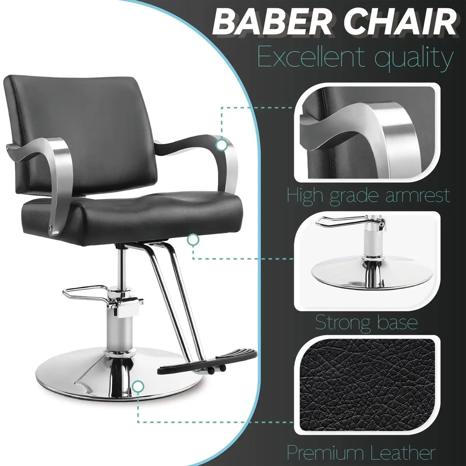 Beauty Salon Chairs for Sale for Workplace Heavy Duty Hydraulic Pumpwith Custom Services 5