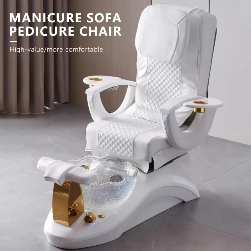 equipo de muebles de salón de fengsheng blancos dorado electricidad reclinable masaje manicura pie spa sillas de pedicura de lujo 1