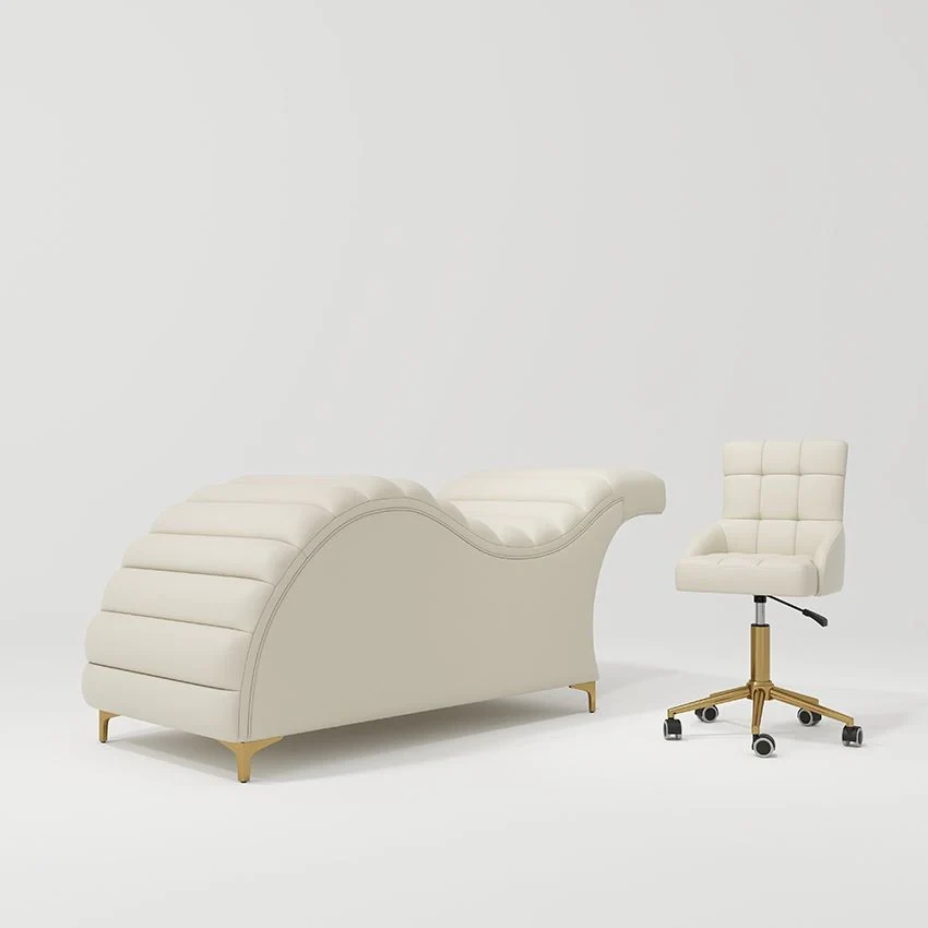 Cama de pestañas curva única, moderna mesa de masaje para salón de belleza, cama para extensión de pestañas, conjunto completo de muebles 1