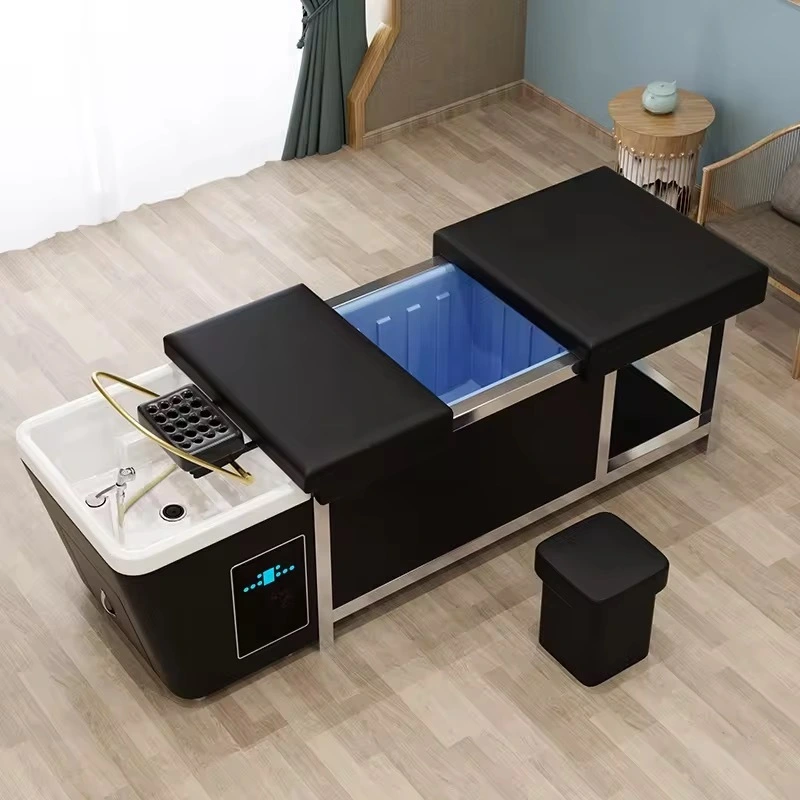 Popular 90L Storage Water Tank 30L Waste Water Tank 3d Body Massage Shampoo Bed and Massage Shampoo Chair for Hairdressing 1