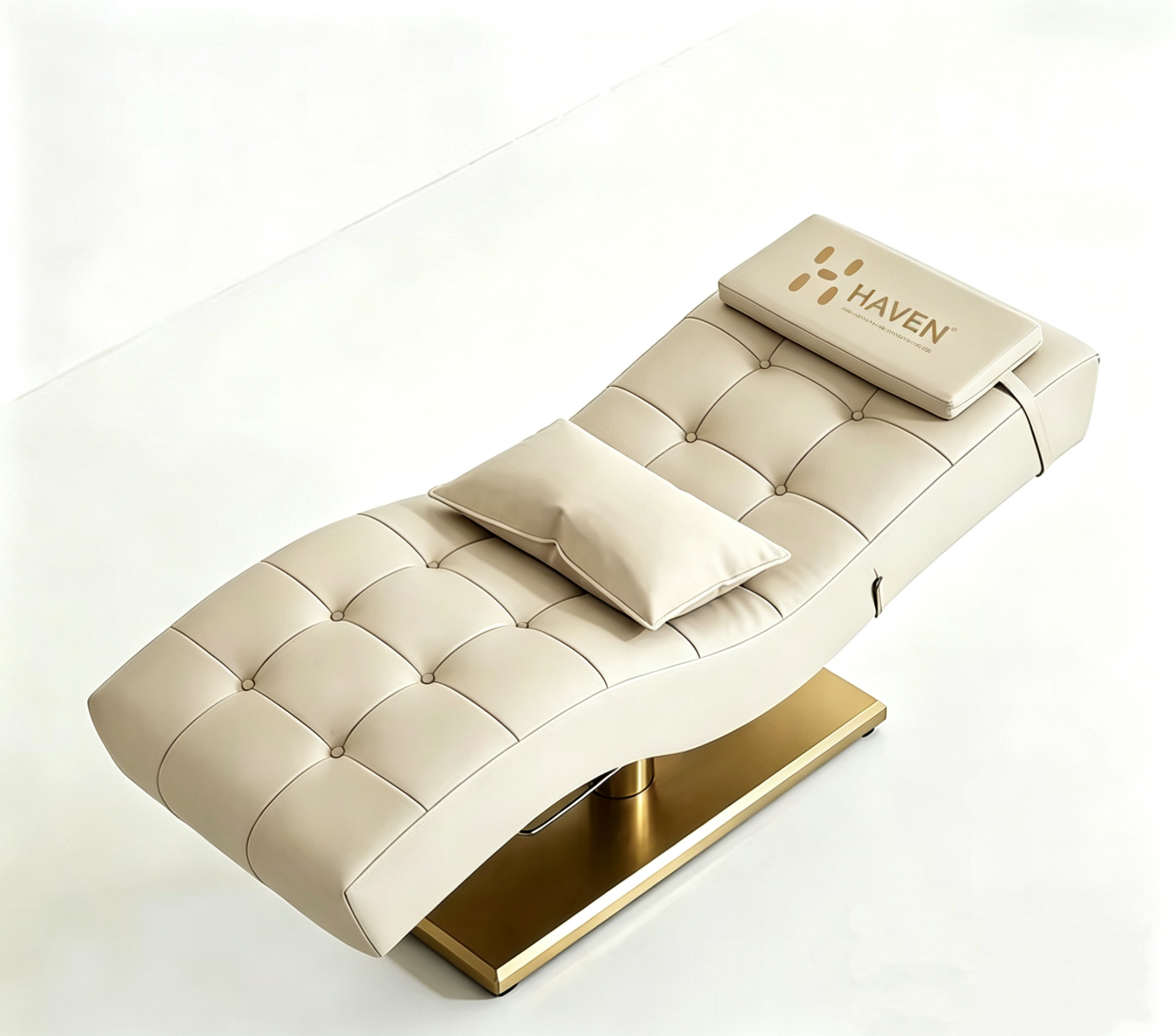 HAVEN Curved Hydraulic Lash Bed Premium Stainless Steel Pump Salon Furniture  Designed for Ultimate Client Comfort 1