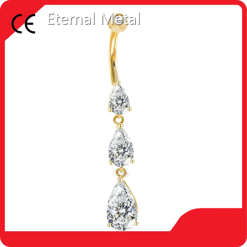 Gold Navel Piercing Jewelry T/T Yellow Gold/Rose Gold/White GoldFactory 1