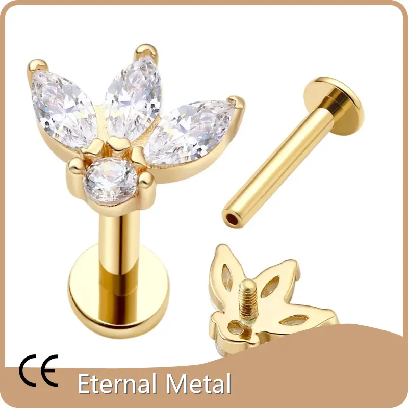 Body Piercing Jewelry KN237144G-CL Marquise CutFactory 1