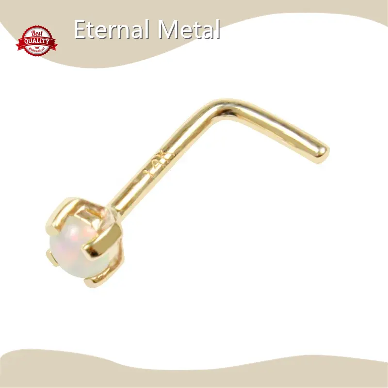 14k Gold Nose Stud Jewelry 14K Solid Gold by Eternal Metal 1