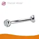 Latestquality Body Piercing Jewelry Eyebrow Ring Silver + Clear CZ 1