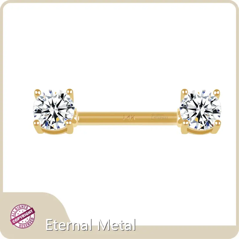 Gold Titanium Piercing Jewelry 14K Solid Gold Nipple Rings WomanFactory 1