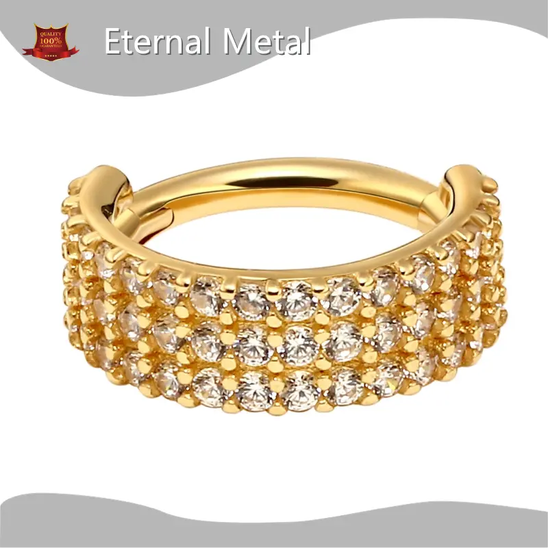Titanium Body Piercing Jewelry Bezel Setting - - Eternal Metal 1