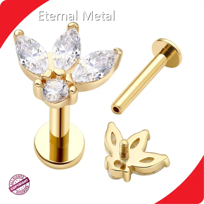 Latestcustom Body Jewelry 14K Threaded Tops 1