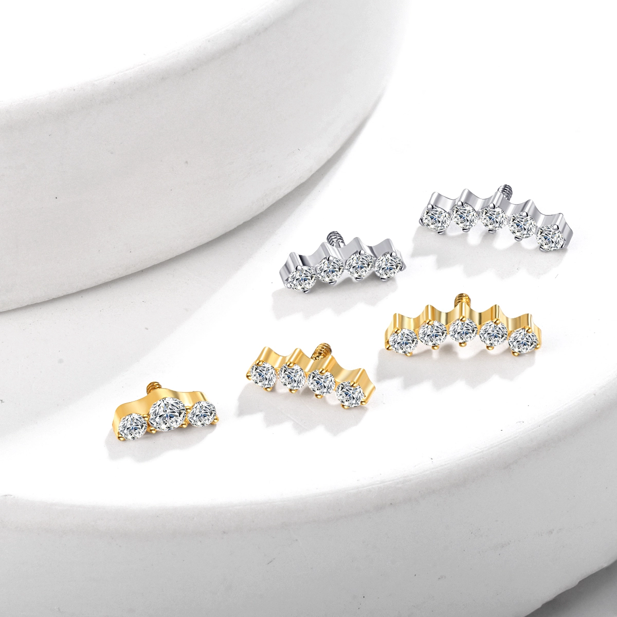 Eternal Metal ASTM F136 Titanium Threaded Top Cluster Design Body Piercing Jewelry 1