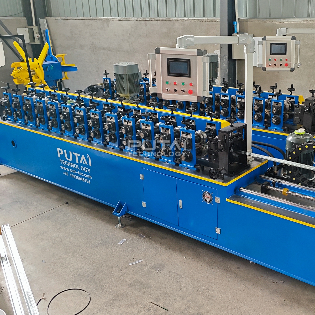 Putai Automatic Drywall Partition Top Hat Shape Making Furring Channel Profile Roll Forming Machine 7