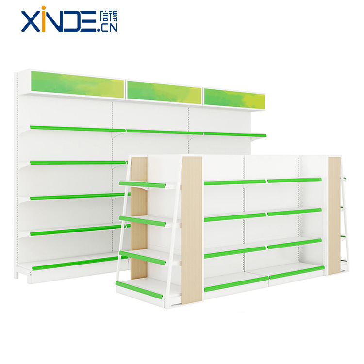 Estante de estantería de soporte de pantalla de metal Xinde para supermercado 7