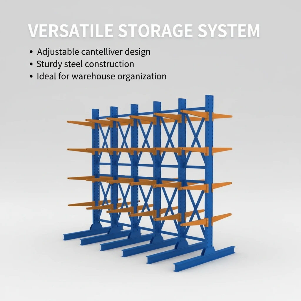 رفوف معلقة شديدة التحمل للمستودعات الصناعية لتخزين الأنابيب والأخشاب والمواد الطويلة 1