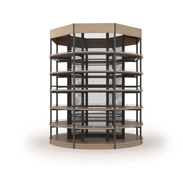 Étagère de présentation hexagonale à plusieurs niveaux pour commerce de détail 1