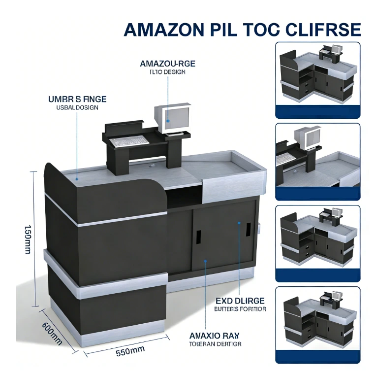 Кассовый прилавок для коммерческого использования — компактная стойка для кассовых аппаратов в розничных магазинах. 1
