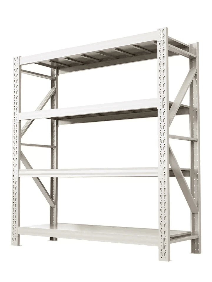 Прочная 4-ярусная регулируемая складская стеллажная система из промышленной стали. 1