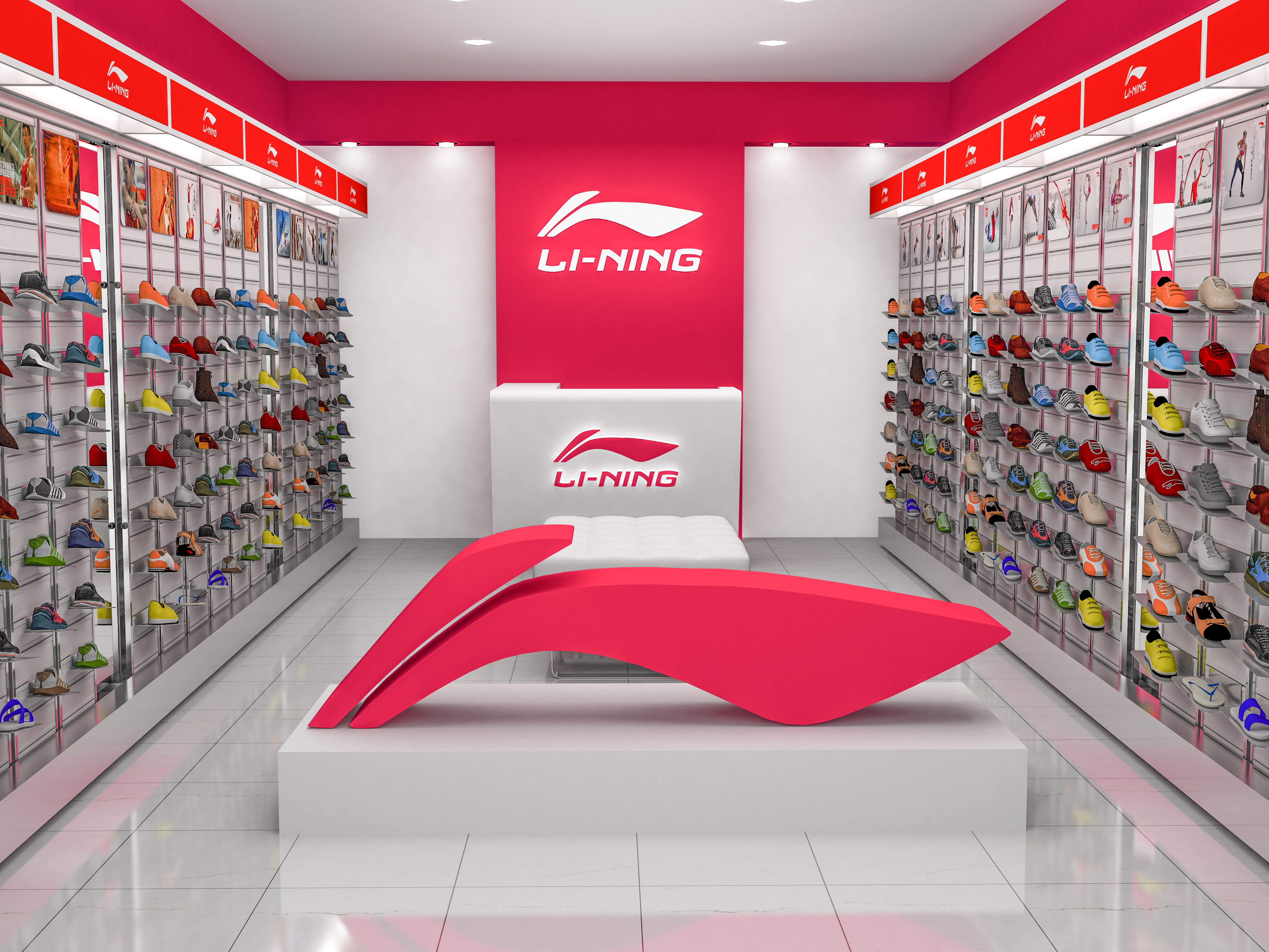 Modern Multi-Tier Shoe Display Rack with Slanted Shelves for Retail Stores 3