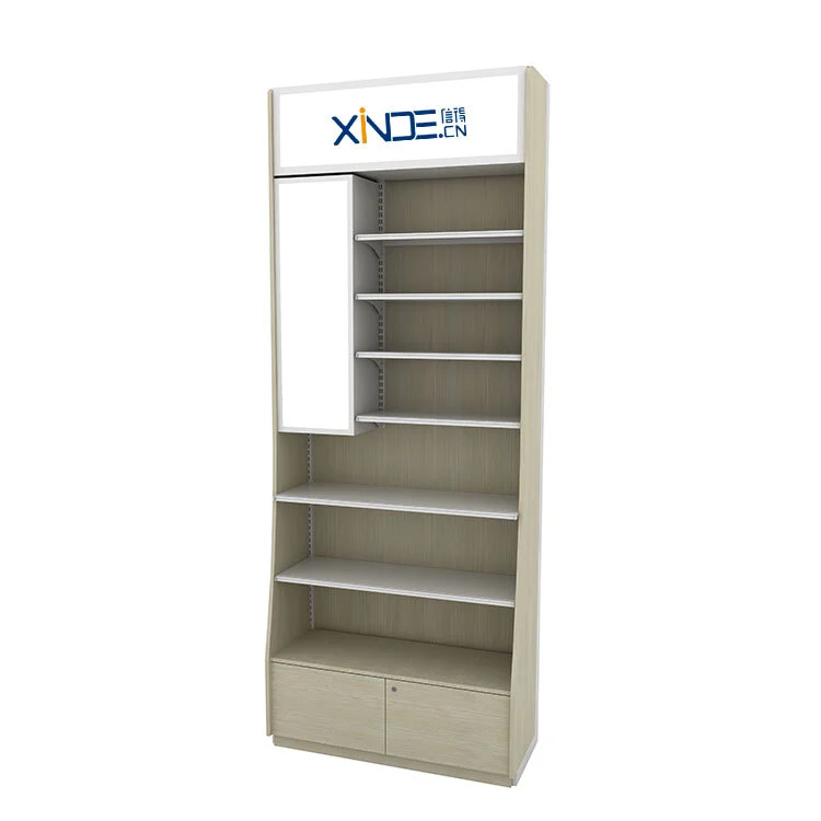 Exhibidores de belleza para minoristas con estantes ajustables y gabinetes con cerradura 1