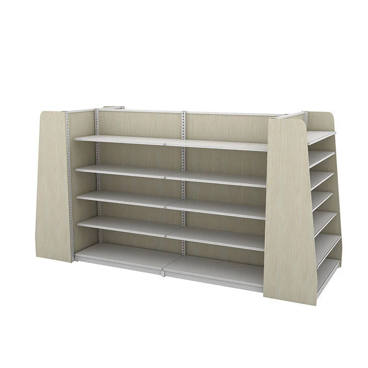 Estantes de exhibición para farmacias y tiendas de cosméticos con encabezado publicitario 1