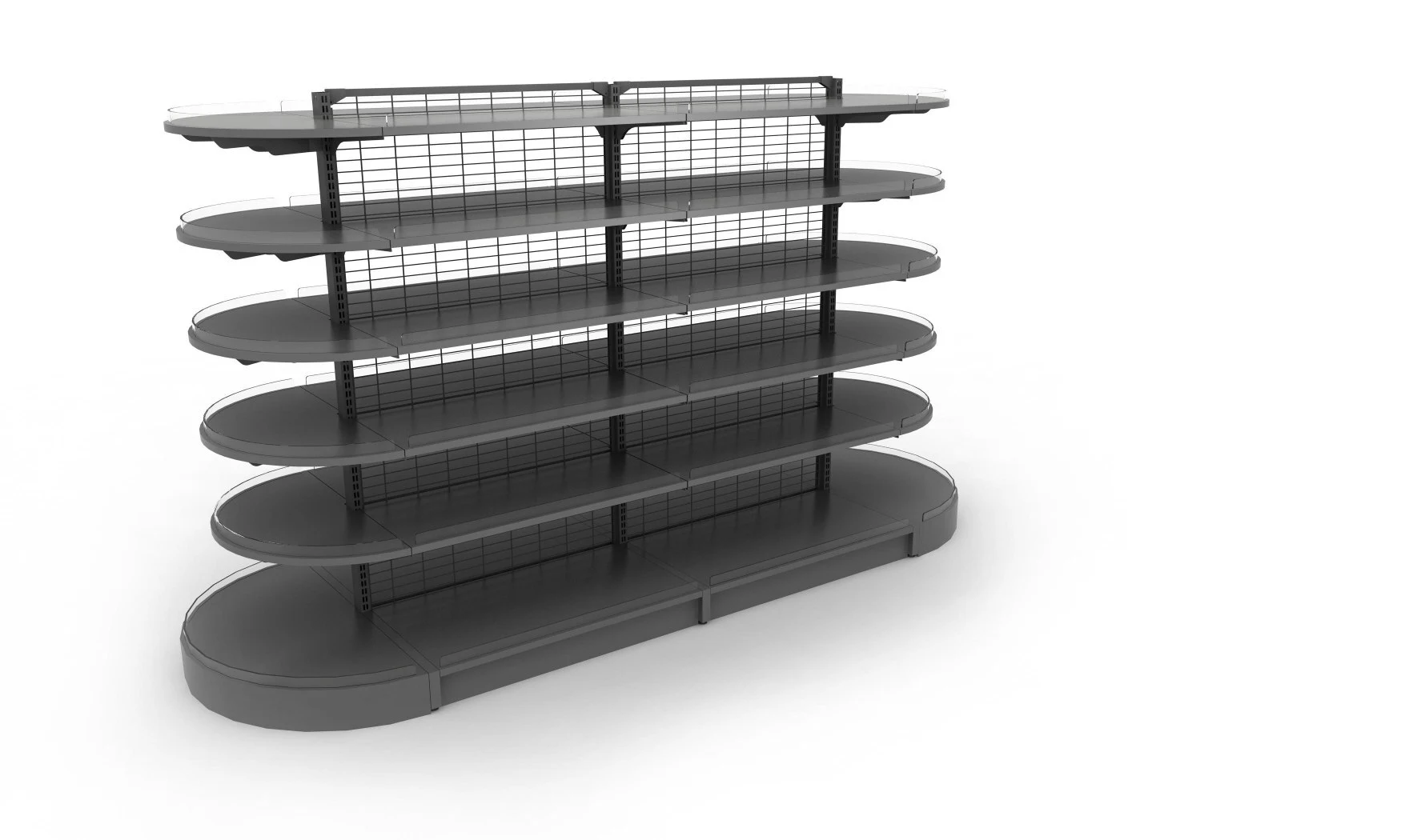 Commercial Curved Metal Shelf for Supermarket & Mall Use 1