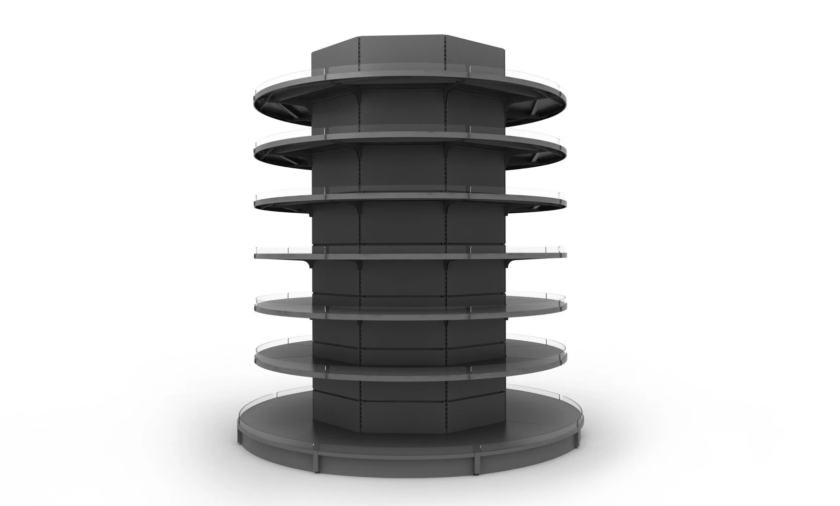 Curved Supermarket Shelving Unit for Retail Storage & Display 1