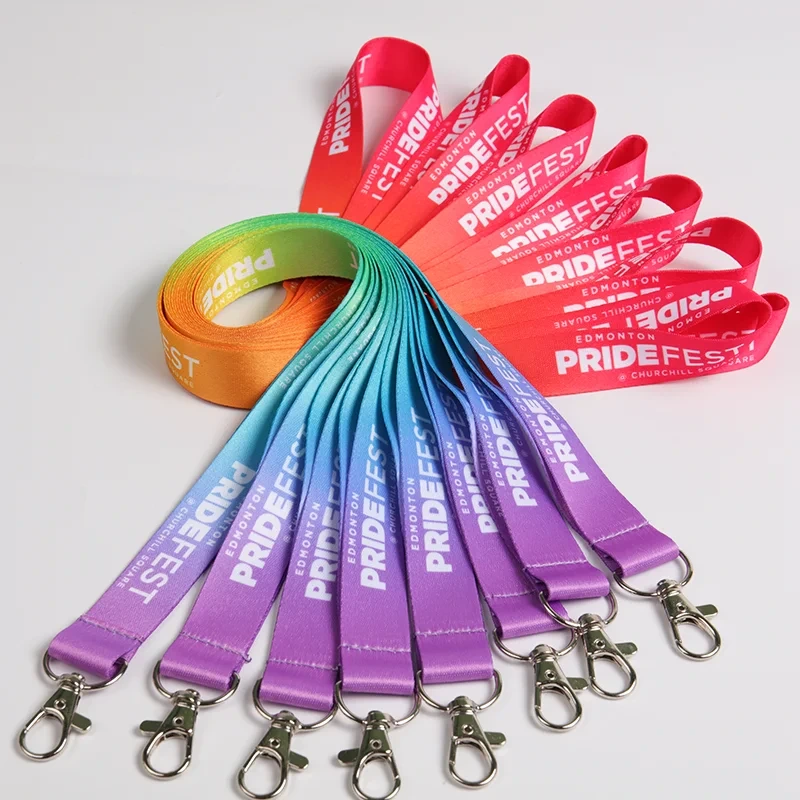 Suaitheantas Lógó an Chustaim Colorful Clóbhuailte Eochracha Bróidnéireachta Dualgas Trom Slabhra Sealbhóir Cárta Aitheantais Muineál Strap Sublimation Lanyard 1