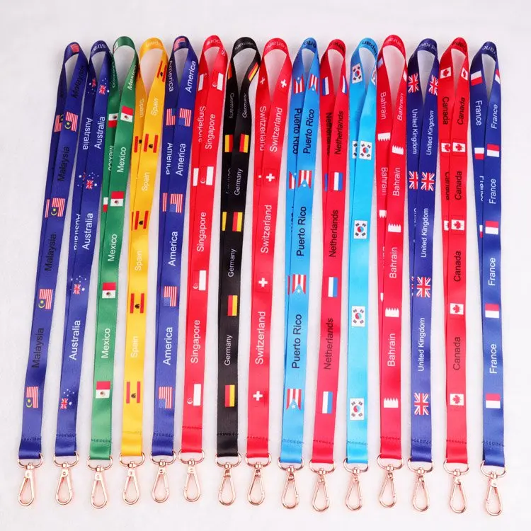 Økonomisk brugerdefinerede lanyards ID-kort Badge Holder halsrem trykt logo polyester sublimation lanyard 5