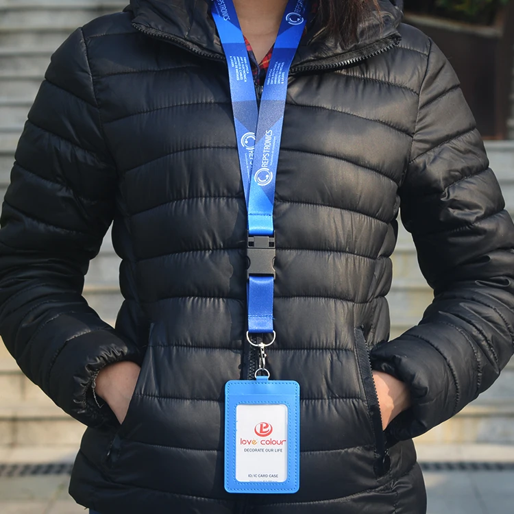 Økonomisk brugerdefinerede lanyards ID-kort Badge Holder halsrem trykt logo polyester sublimation lanyard 2