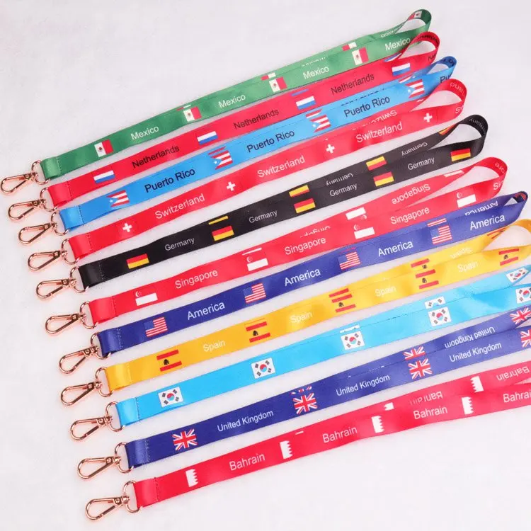 Økonomisk brugerdefinerede lanyards ID-kort Badge Holder halsrem trykt logo polyester sublimation lanyard 7