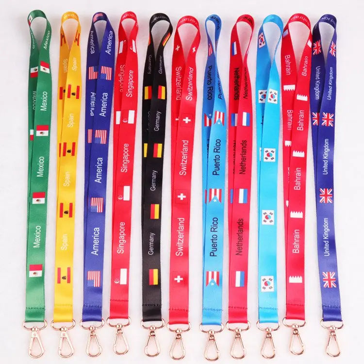 Økonomisk brugerdefinerede lanyards ID-kort Badge Holder halsrem trykt logo polyester sublimation lanyard 6