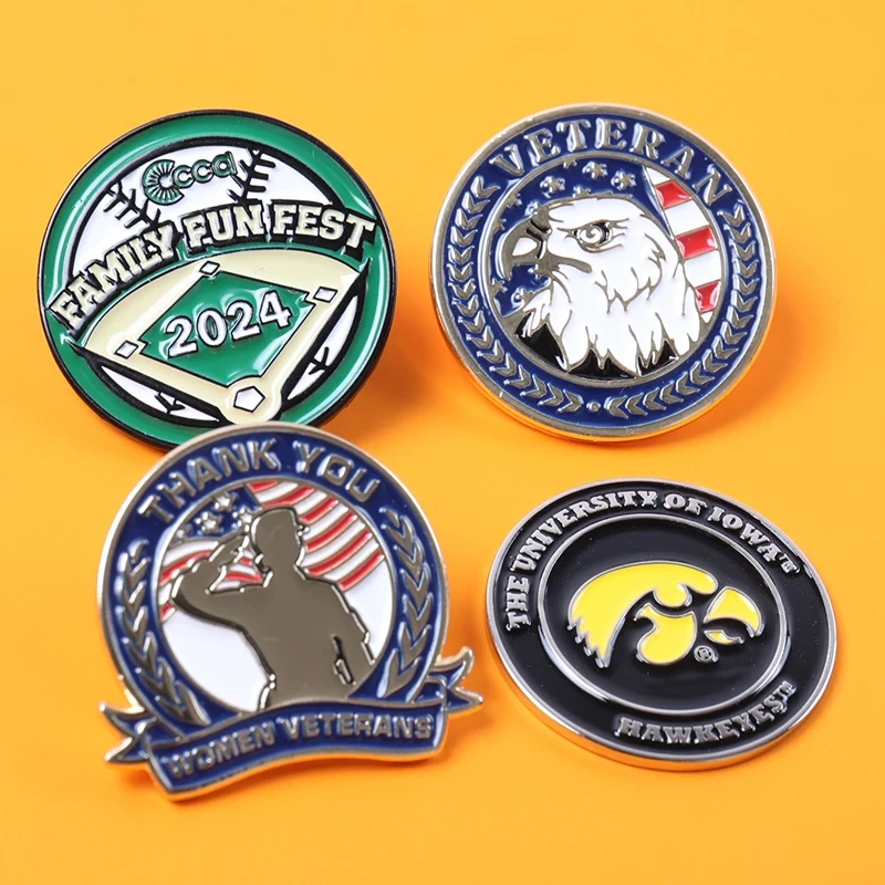 Round Enamel Pin Badge Custom Hard Soft Lapel Pins Factory 1