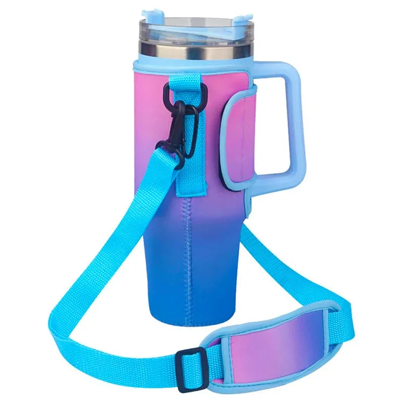 Refroidisseur de canettes en néoprène avec sangle transversale - Isolateur de gobelet dégradé de 40 oz 1