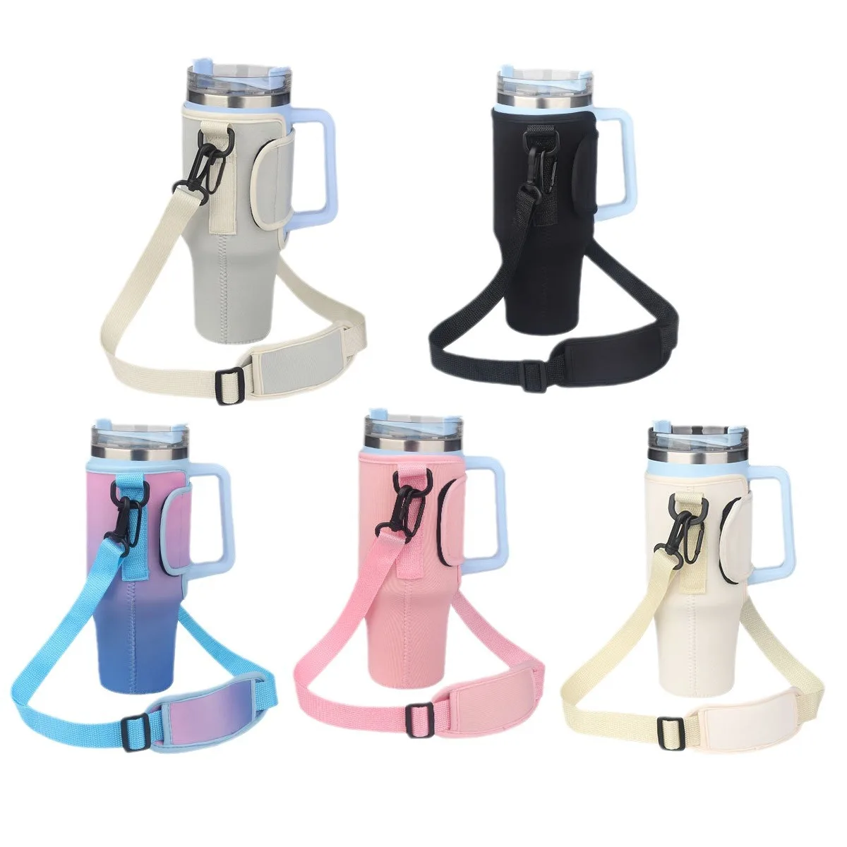 Neopren dåsekøler med Cross Body Strap - Gradient 40 oz Tumbler Insulator 6