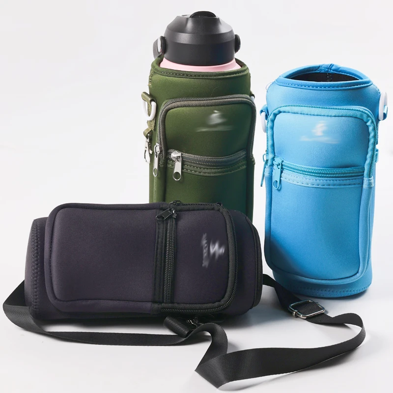 Maßgeschneiderte Neopren-Handy-Schlüsselkarten-Wasserflaschenhalter-Tasche mit Schultergurt 2