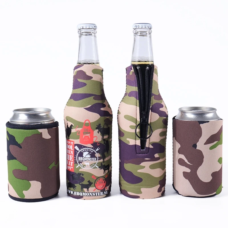 Neopreen stompe mouw bierflesisolator - aangepaste ritssluiting voor één blikje 1